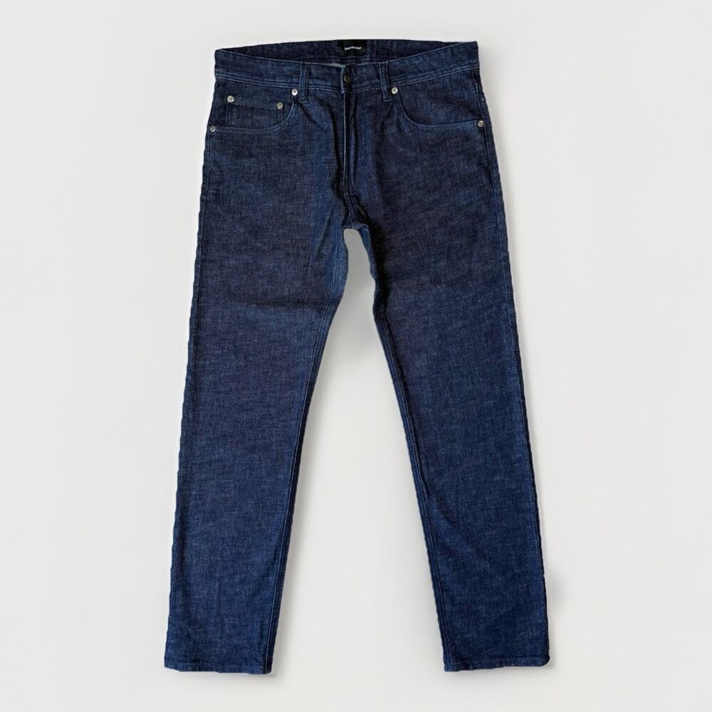 Todd Shelton Jeans 32 Blue Dark Wash Straight Leg Minimalist Made in USA
